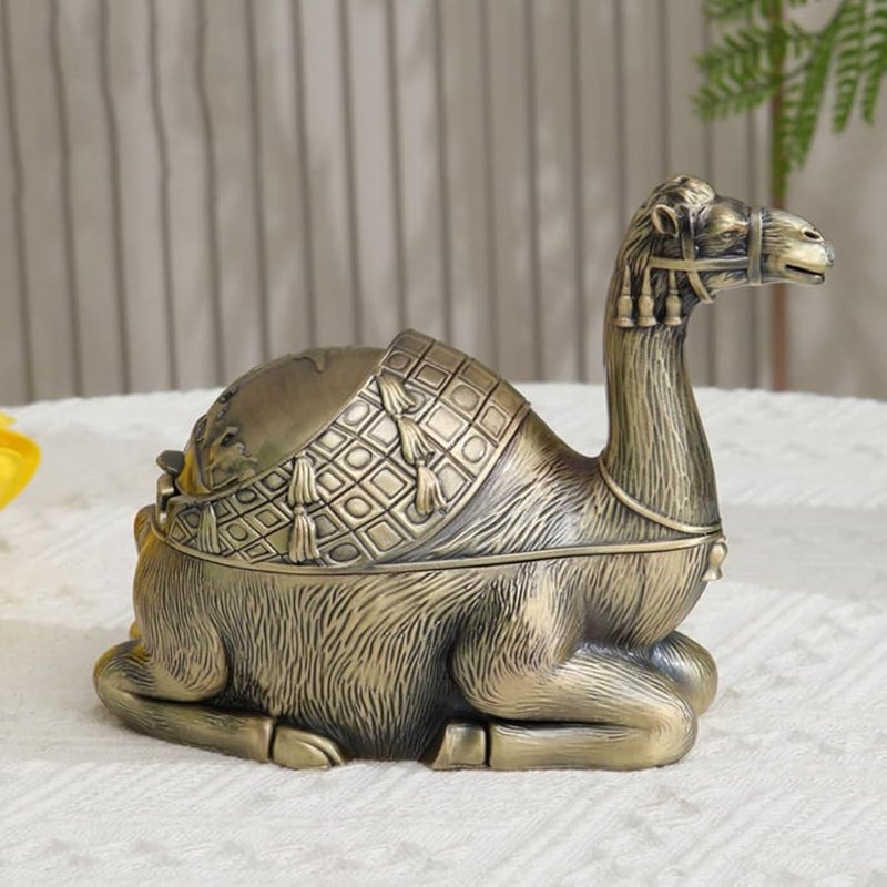 صينية سجائر معدنية قديمة مقاومة للرياح مع غطاء كبيرة للاستخدام الداخلي والخارجي بدون دخان - Image 5